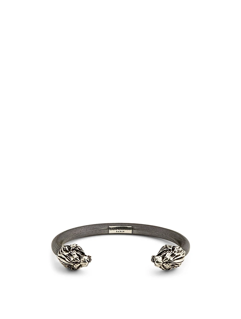 Double Lion Head Cuff Bracelet
