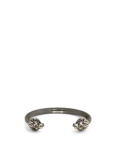 Double Lion Head Cuff Bracelet