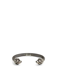 Double Lion Head Cuff Bracelet