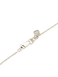 Small 14K White Gold Evil Eye Chain Bracelet With Diamonds And Sapphire