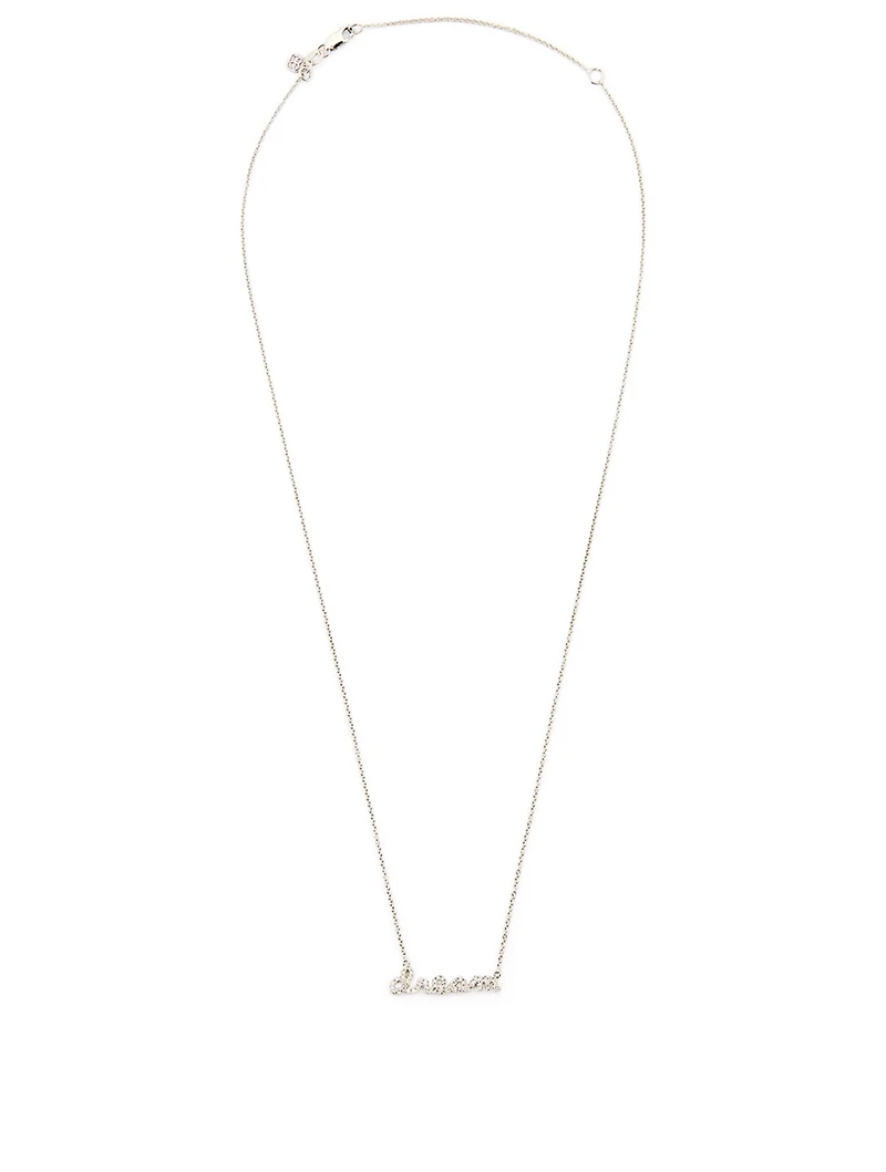 Small 14K White Gold Dream Necklace With Diamonds