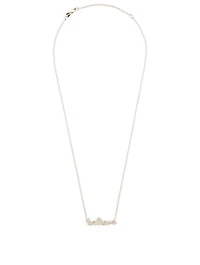 Small 14K White Gold Believe Necklace With Diamonds