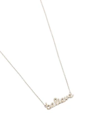 Small 14K White Gold Believe Necklace With Diamonds