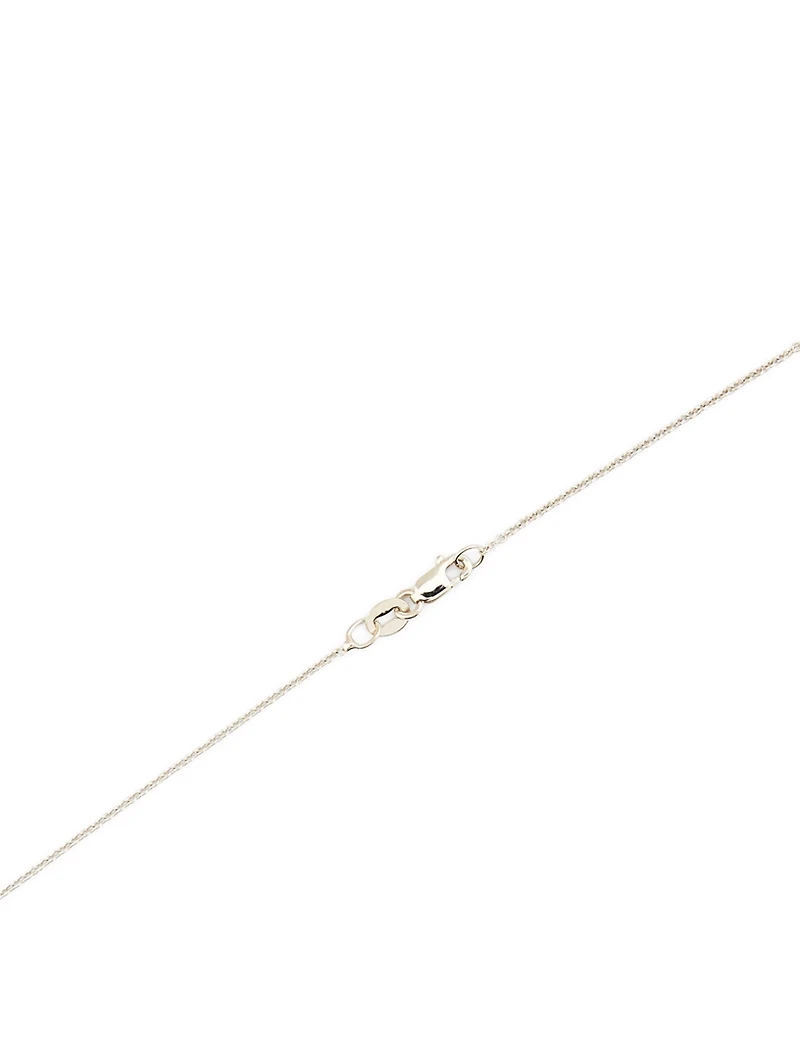 Small 14K White Gold Believe Necklace With Diamonds