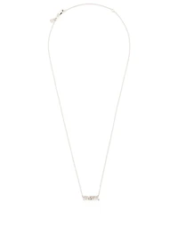Small 14K White Gold Mom Necklace With Diamonds
