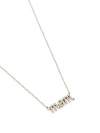 Small 14K White Gold Mom Necklace With Diamonds