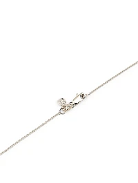 Small 14K White Gold Mom Necklace With Diamonds