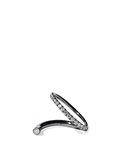 Crescendo Flare 18K Black Gold Ring With Diamonds