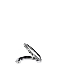 Crescendo Flare 18K Black Gold Ring With Diamonds