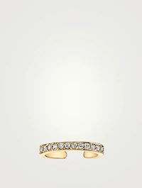 18K Gold Single Row Ear Cuff With Diamonds