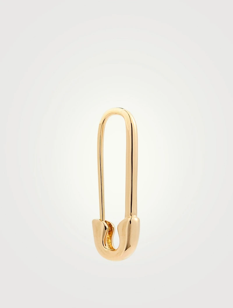 18K Gold Safety Pin Earring