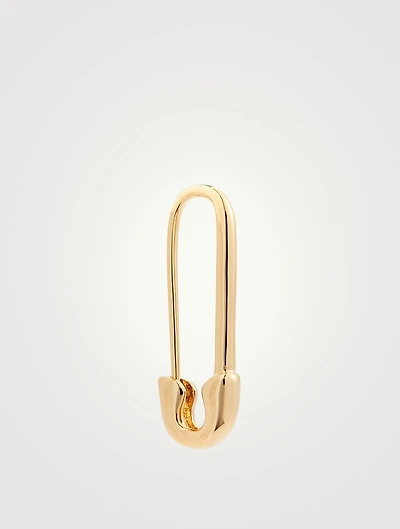 18K Gold Safety Pin Earring