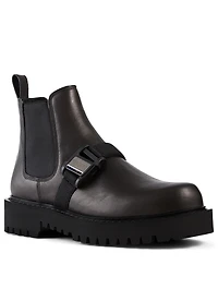 Leather Beatle Boots With VLTN Buckle