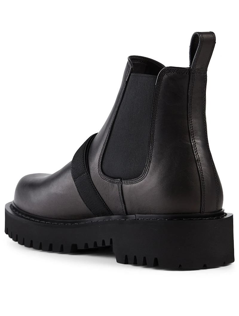 Leather Beatle Boots With VLTN Buckle