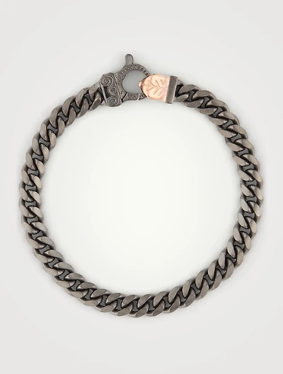 Flaming Tongue Silver Cuban Link Bracelet