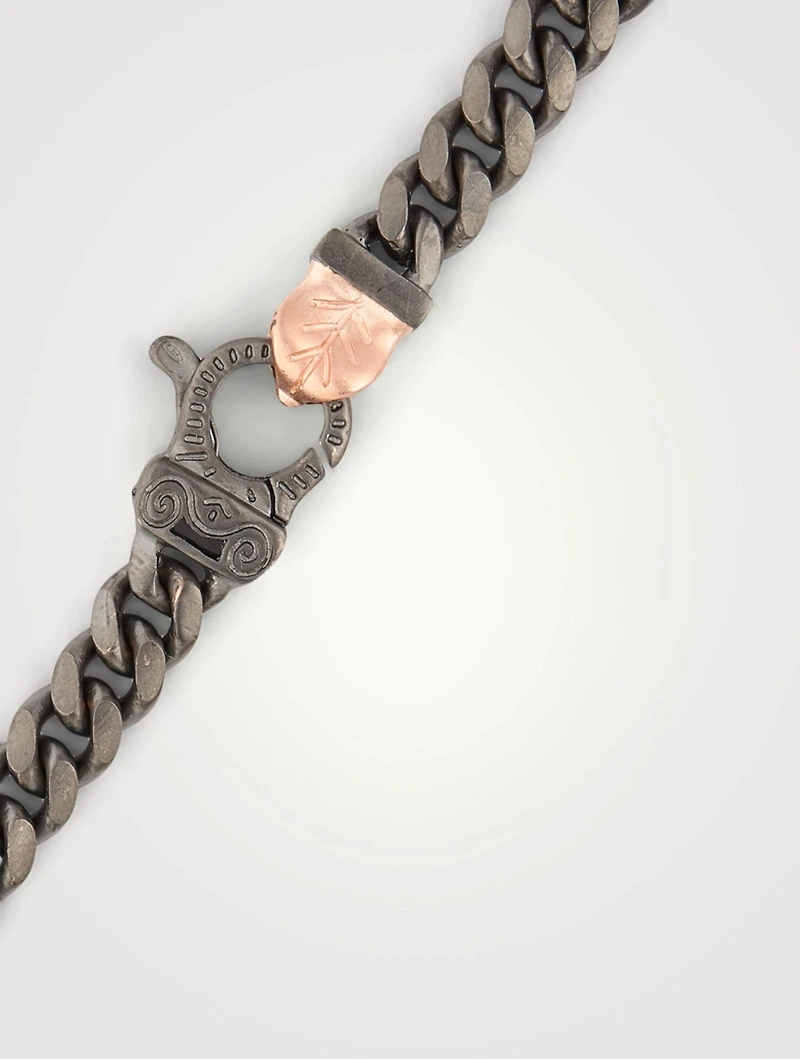 Flaming Tongue Silver Cuban Link Bracelet