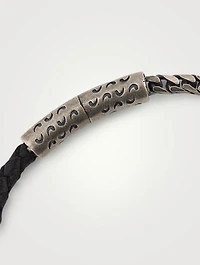 Lash Mixed Chain And Braided Leather Bracelet