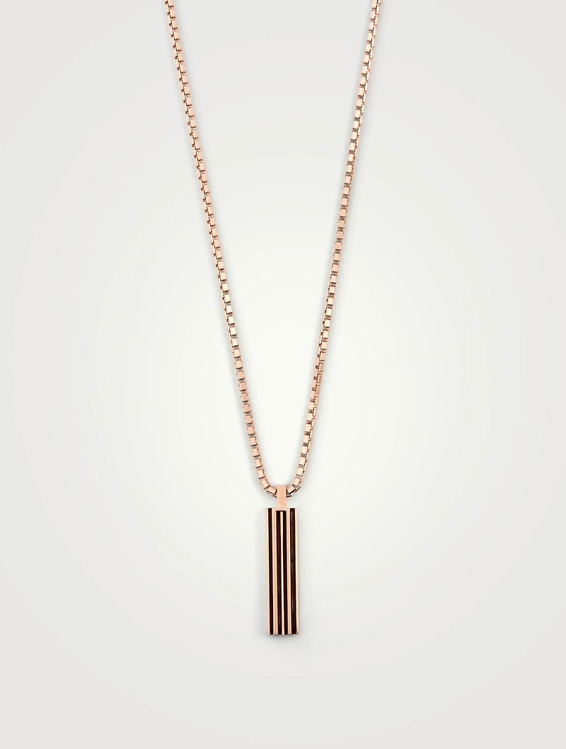 Acies Single 18K Rose Gold Matte Plated Necklace