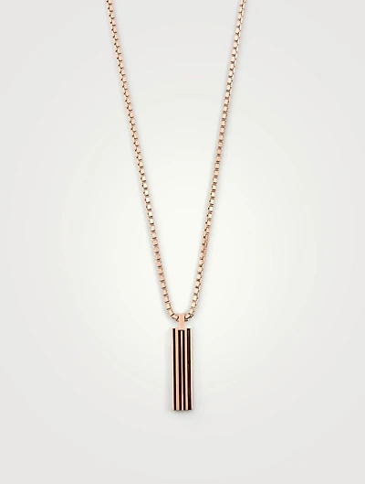 Acies Single 18K Rose Gold Matte Plated Necklace