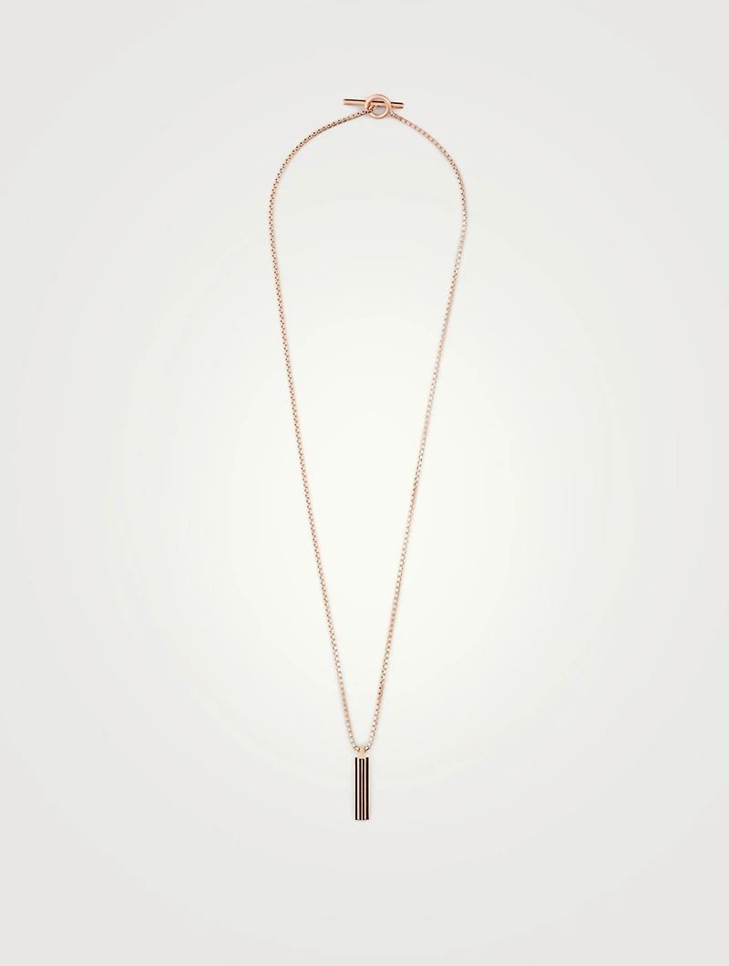 Acies Single 18K Rose Gold Matte Plated Necklace