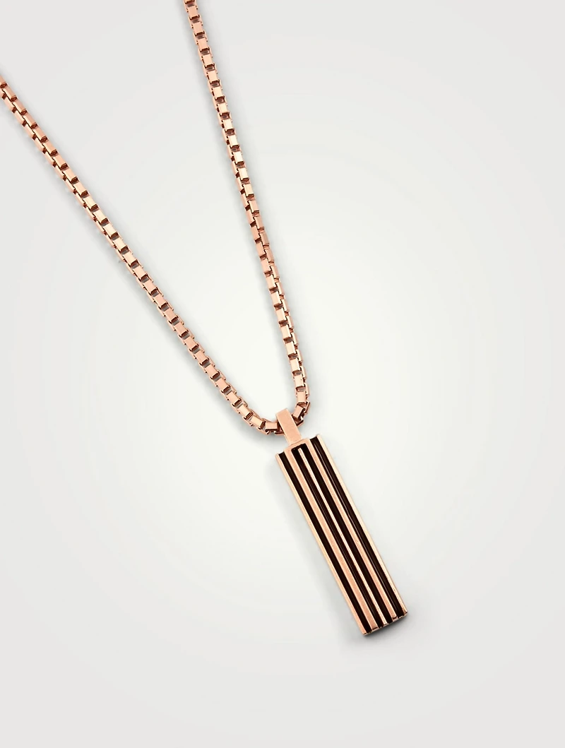 Acies Single 18K Rose Gold Matte Plated Necklace