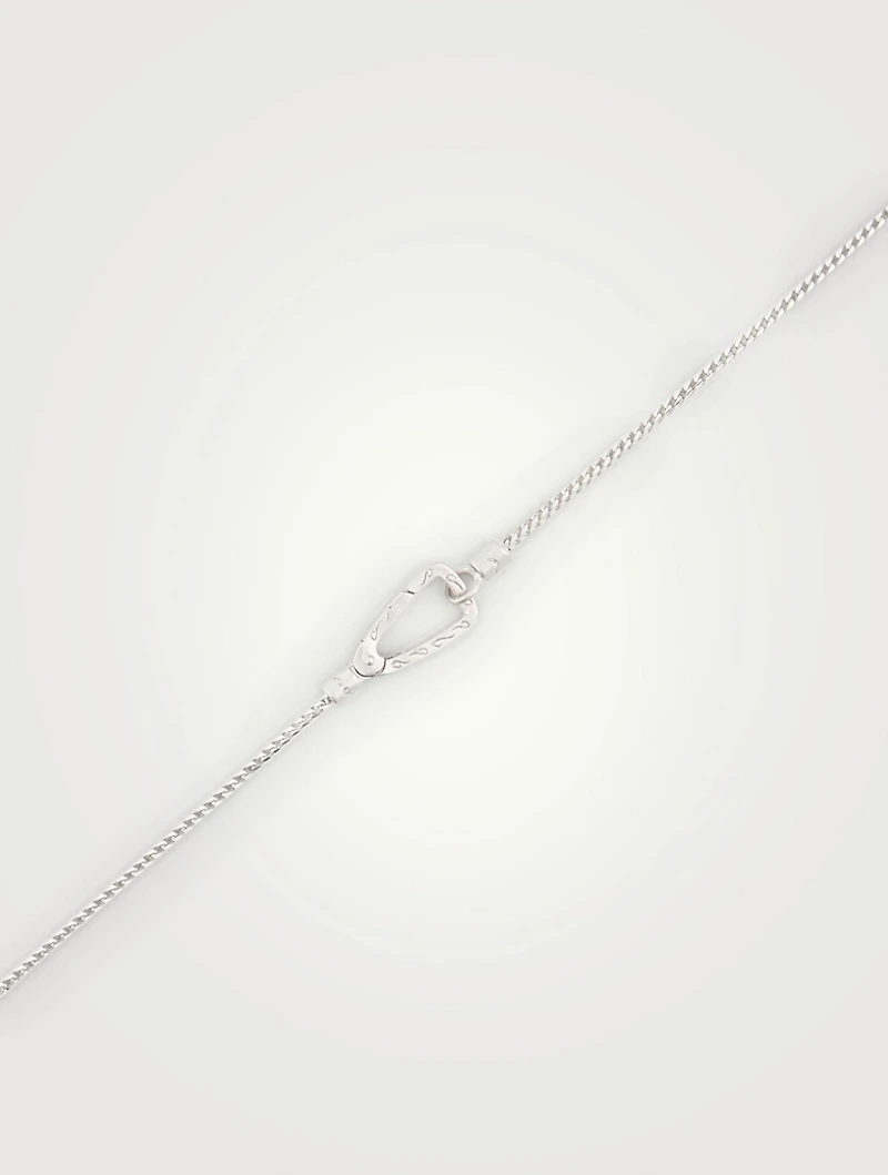 The Cross Black And White Silver Wide Pendant Necklace
