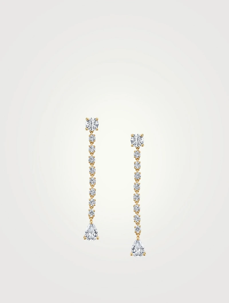 Short 18K Gold Rope Earrings With Diamonds