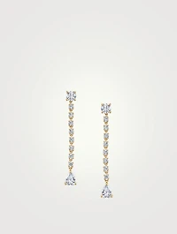 Short 18K Gold Rope Earrings With Diamonds