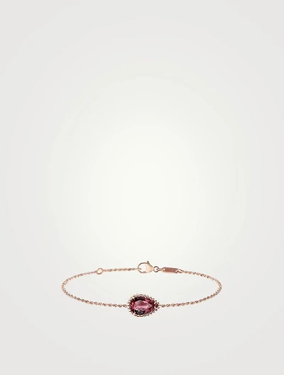 Serpent Bohème S Motif Rose Gold Chain Bracelet With Rhodolite Garnet