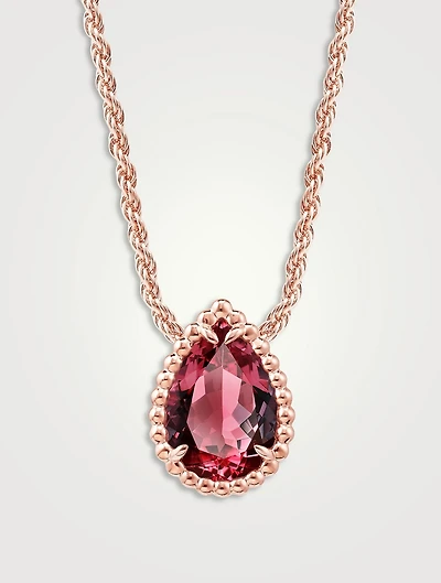 Serpent Bohème Rose Gold Pendant Necklace With Rhodolite Garnet