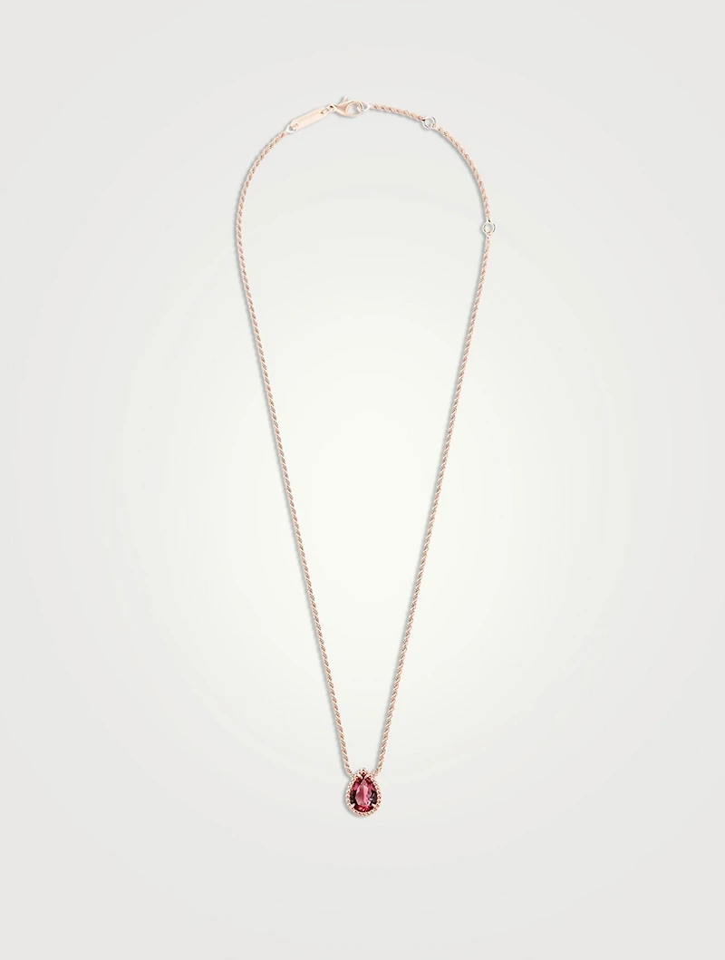 Serpent Bohème Rose Gold Pendant Necklace With Rhodolite Garnet