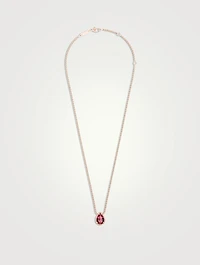 Serpent Bohème Rose Gold Pendant Necklace With Rhodolite Garnet