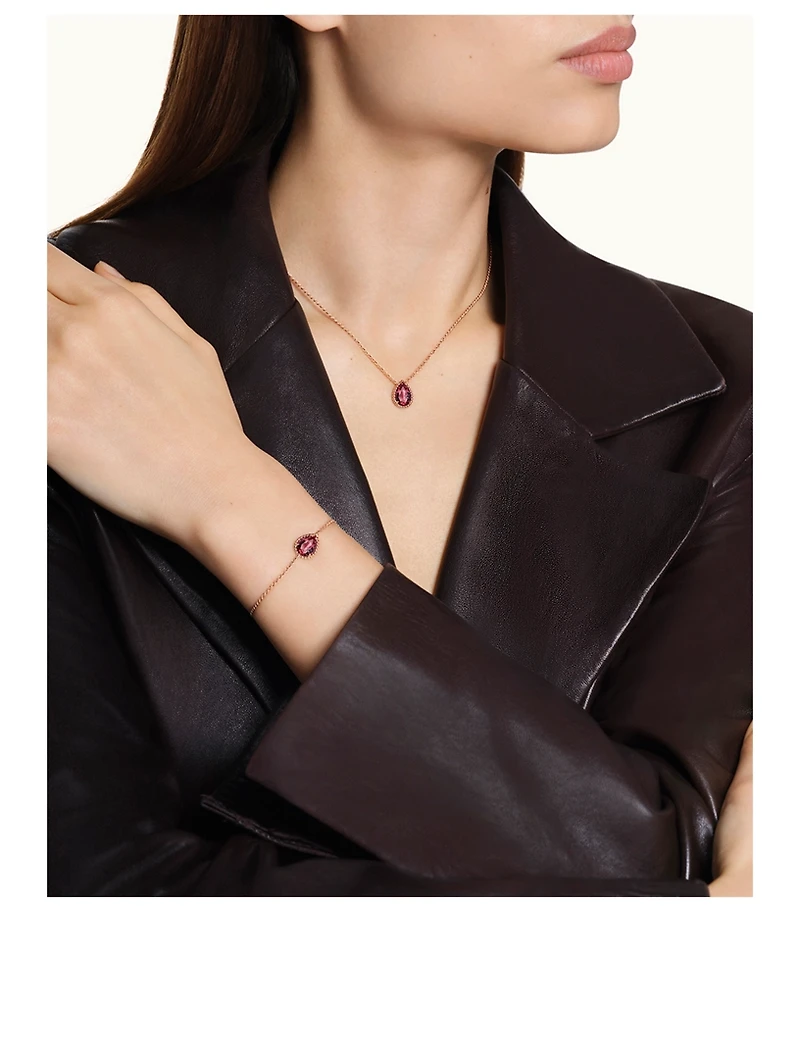Serpent Bohème Rose Gold Pendant Necklace With Rhodolite Garnet