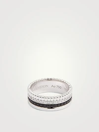 Small Black Edition Quatre White Gold Ring With Black PVD And Diamonds