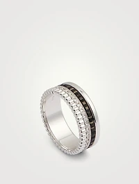 Small Black Edition Quatre White Gold Ring With Black PVD And Diamonds