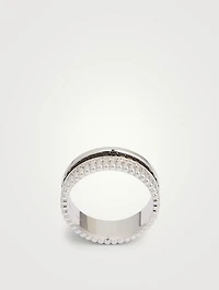 Small Black Edition Quatre White Gold Ring With Black PVD And Diamonds