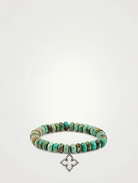 Beaded Bracelet With 14K Black Gold Diamond Star Charm