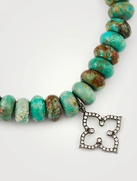 Beaded Bracelet With 14K Black Gold Diamond Star Charm
