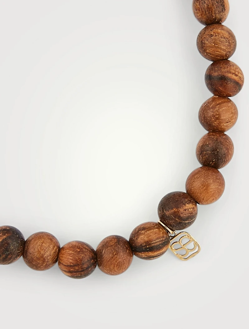 Beaded Bracelet With 14K Gold Diamond Buddha Charm