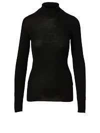 Wool Ribbed Turtleneck Sweater