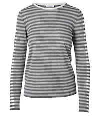 Wool Long-Sleeve Top Striped Print