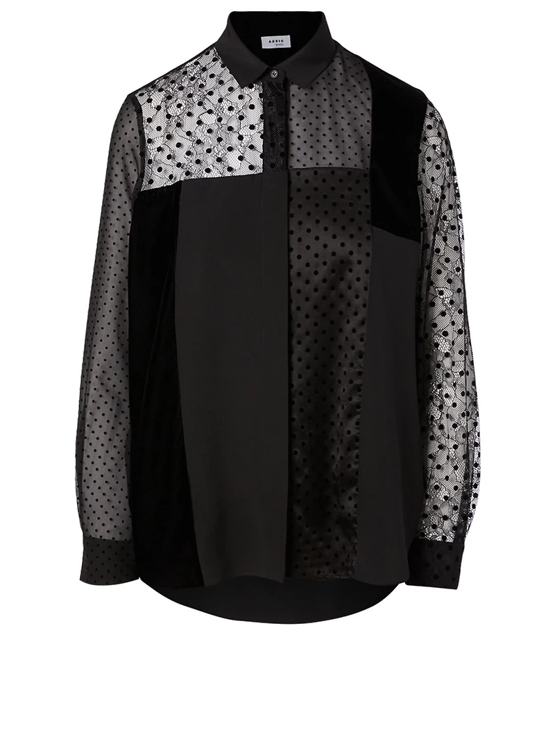 Velvet Patchwork Tunic Blouse