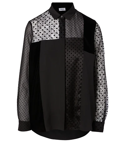 Velvet Patchwork Tunic Blouse