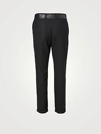 Leather And Wool Pants With Belt