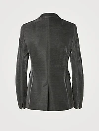 Jersey Blazer Metallic Pinstripe Print