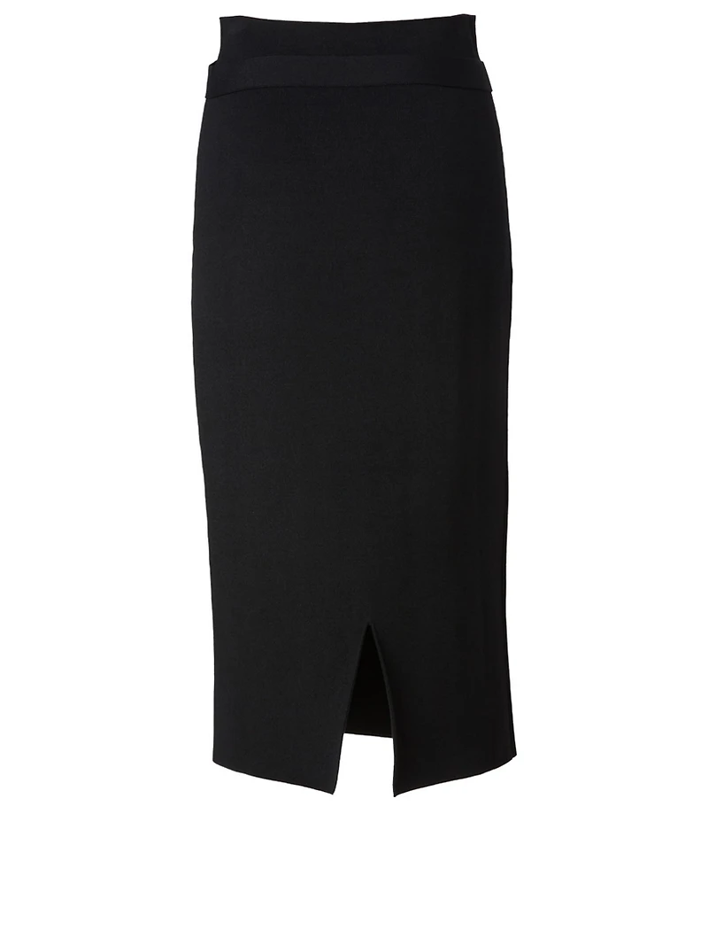 Wool-Blend Midi Skirt