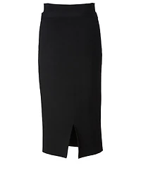 Wool-Blend Midi Skirt