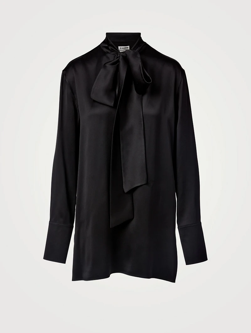 Silk Blouse With Tie-Neck