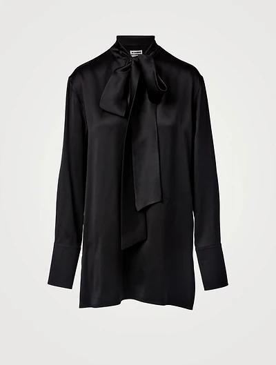 Silk Blouse With Tie-Neck