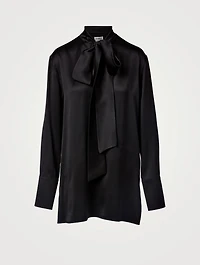 Silk Blouse With Tie-Neck